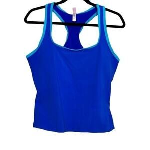 Victoria's Secret Blue Scoop Neck Crop Tank Top Large